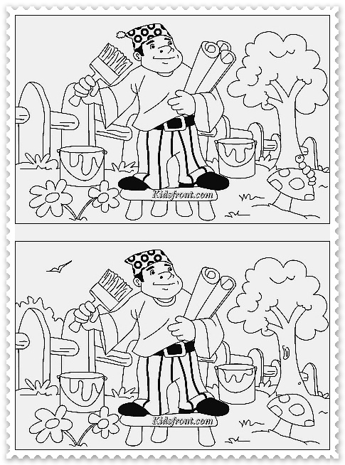 페인트 칠하는 아저씨 도안